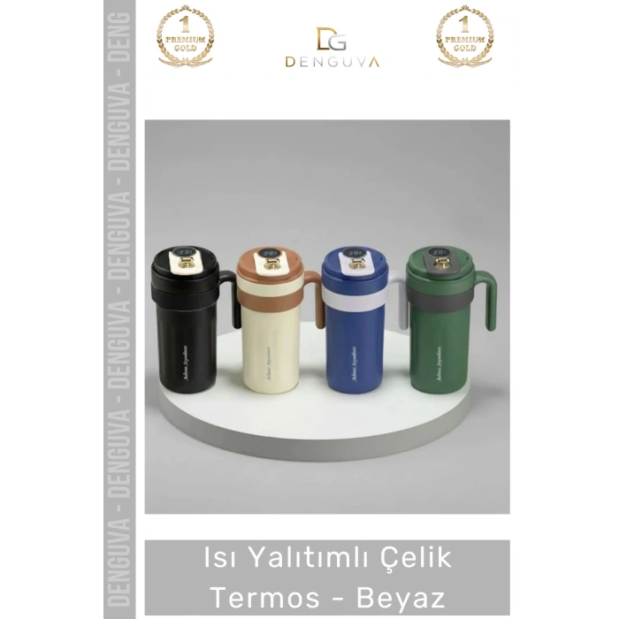 #Termos Vakumlu Paslanmaz İzolasyonlu Sızdırmaz Dayanıklı Hediye Modern Şık Çelik Termos Beyaz