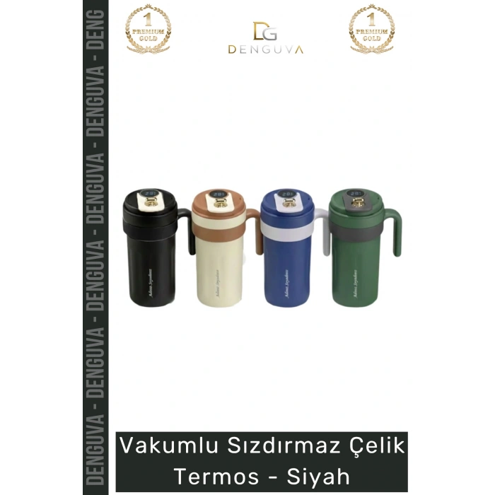 #Termos 304 Paslanmaz Çift Katmanlı Vakum İzolasyonlu Mat Sızdırmaz Dayanıklı Çelik Termos Siyah