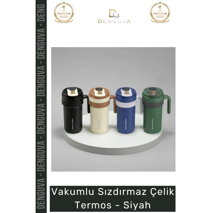 #Termos 304 Paslanmaz Çift Katmanlı Vakum İzolasyonlu Mat Sızdırmaz Dayanıklı Çelik Termos Siyah