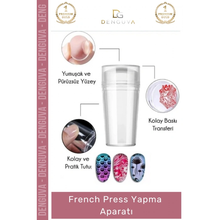 #TırnakDamgası Profesyonel Salon Ev Tipi Yumuşak Pürüzsüz Silikon Tırnak Süs French Stamper Damgası