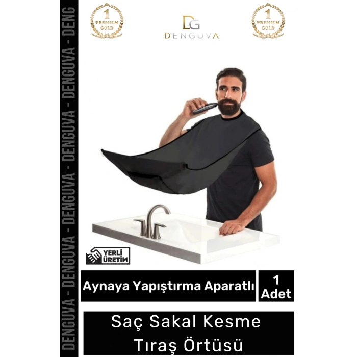 #TıraşÖrtüsü Vantuzlu Pratik Sakal Kesme Aparatı Ayna Fayans Sabitlenen Berber Siyah Tıraş Örtüsü
