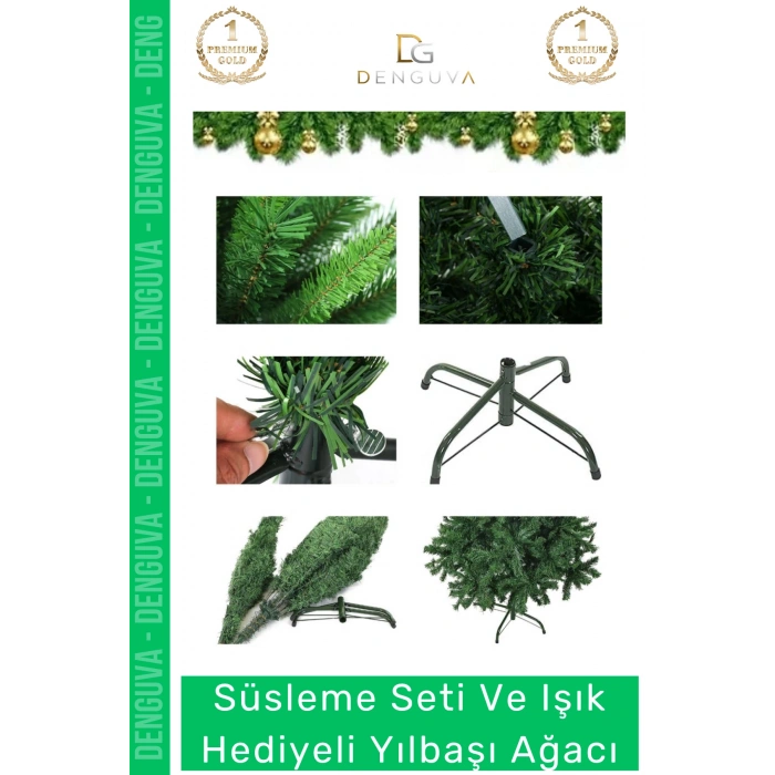 #NoelPaketi Lüks Sık Yapraklı Yeşil Çam Ağacı Kaliteli Yılbaşı Dekorasyon Noel Paketi 120 Cm 123 Dal