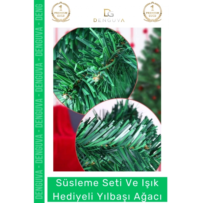 #NoelPaketi Lüks Sık Yapraklı Yeşil Çam Ağacı Kaliteli Yılbaşı Dekorasyon Noel Paketi 120 Cm 123 Dal