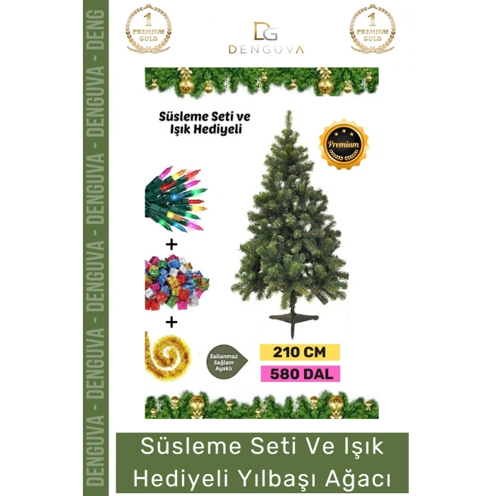 #NoelPaketi Yılbaşı Çam Ağacı Sık Dallı Kaliteli Lüks Dekoratif Büyük Boy Noel Paketi 210 Cm 580 Dal