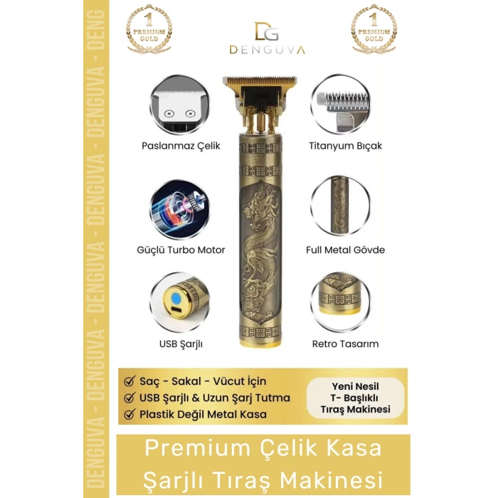 #TıraşMakinesi Metal Seri Güçlü Turbo Motor Paslanmaz Çelik Titanyum Bıçak Profesyonel Tıraş Makinesi