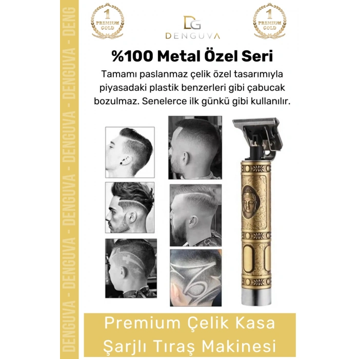 #TıraşMakinesi Metal Seri Güçlü Turbo Motor Paslanmaz Çelik Titanyum Bıçak Profesyonel Tıraş Makinesi