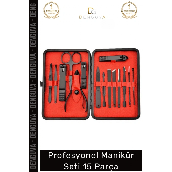 #ManikürSeti Paslanmaz Çelik Profesyonel Bakım Ayak El Yüz Tırnak Makası Pedikür Manikür Seti 15 Parça