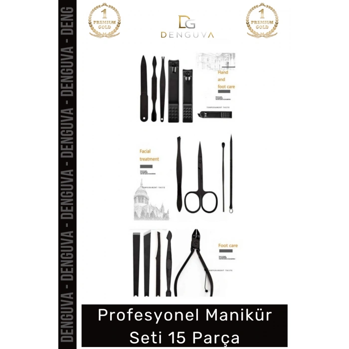 #ManikürSeti Paslanmaz Çelik Profesyonel Bakım Ayak El Yüz Tırnak Makası Pedikür Manikür Seti 15 Parça