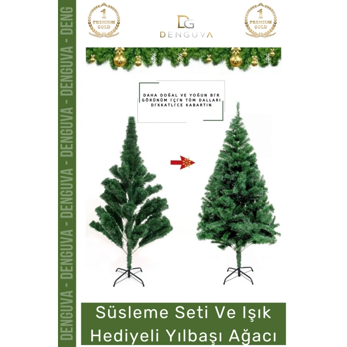 #NoelPaketi Lüks Dekoratif Kaliteli Plastik Ayaklı Sık Yapraklı Yeşil Canlı Yeni Yıl Noel Paketi 90 Cm 76 Dal