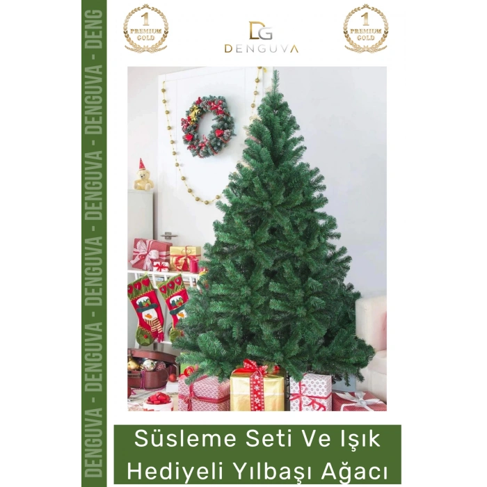 #NoelPaketi Lüks Dekoratif Kaliteli Plastik Ayaklı Sık Yapraklı Yeşil Canlı Yeni Yıl Noel Paketi 90 Cm 76 Dal