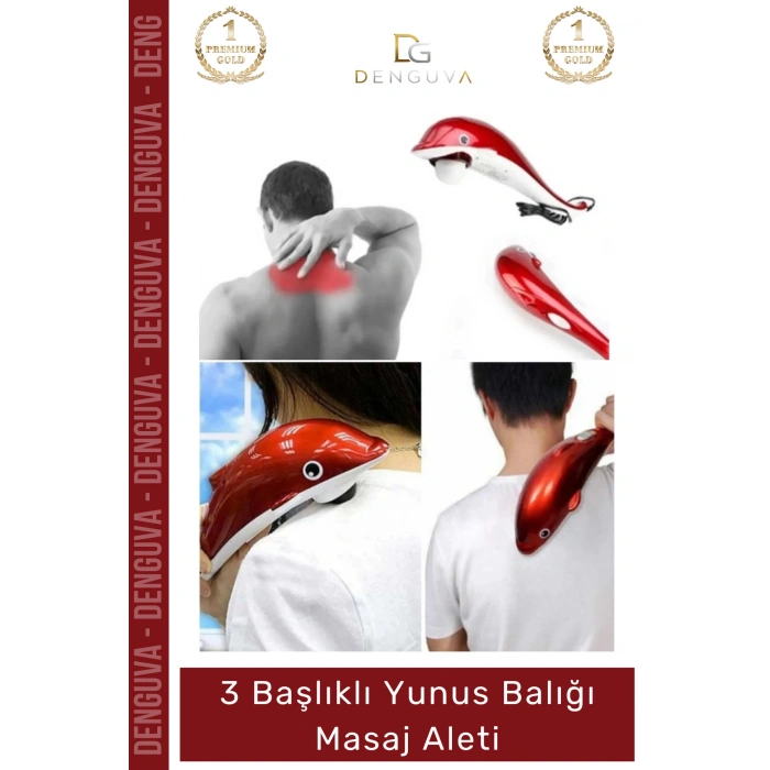 #MasajAleti Vücut Rahatlatıcı Kan Dolaşımı Hızlandırıcı Etkili 3 Başlıklı Yunus Balığı Masaj Aleti