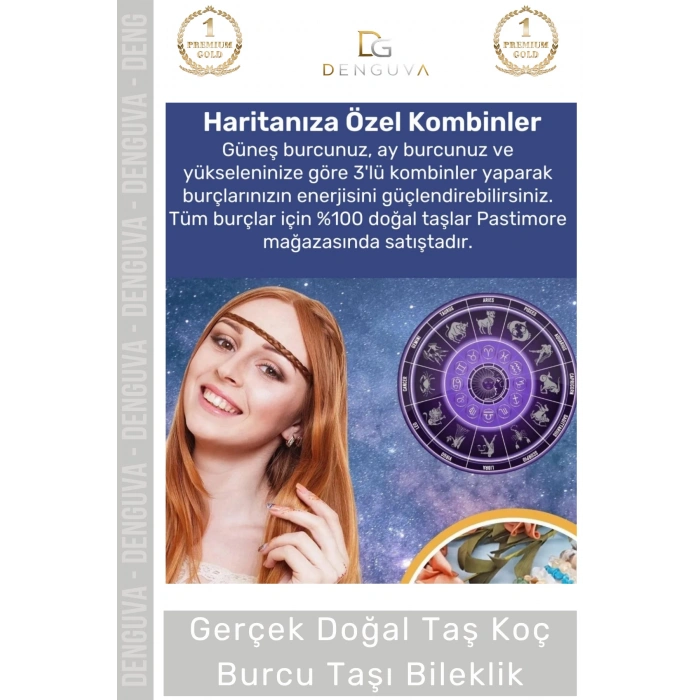 #Bileklik Doğal Taş Enerjili Ayarlanabilir Su Geçirmez Kaliteli Koç Burçları Burç Unisex Bileklik