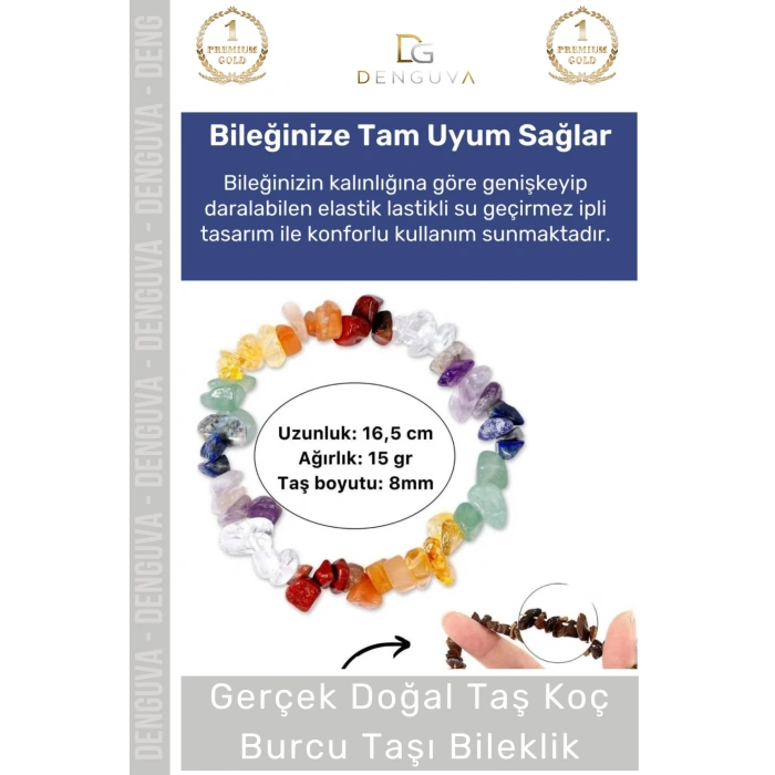 #Bileklik Doğal Taş Enerjili Ayarlanabilir Su Geçirmez Kaliteli Koç Burçları Burç Unisex Bileklik