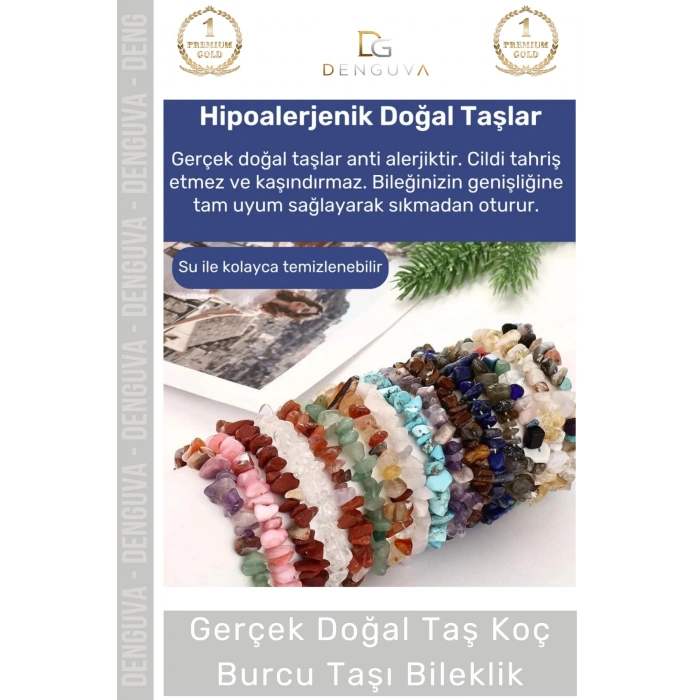 #Bileklik Doğal Taş Enerjili Ayarlanabilir Su Geçirmez Kaliteli Koç Burçları Burç Unisex Bileklik