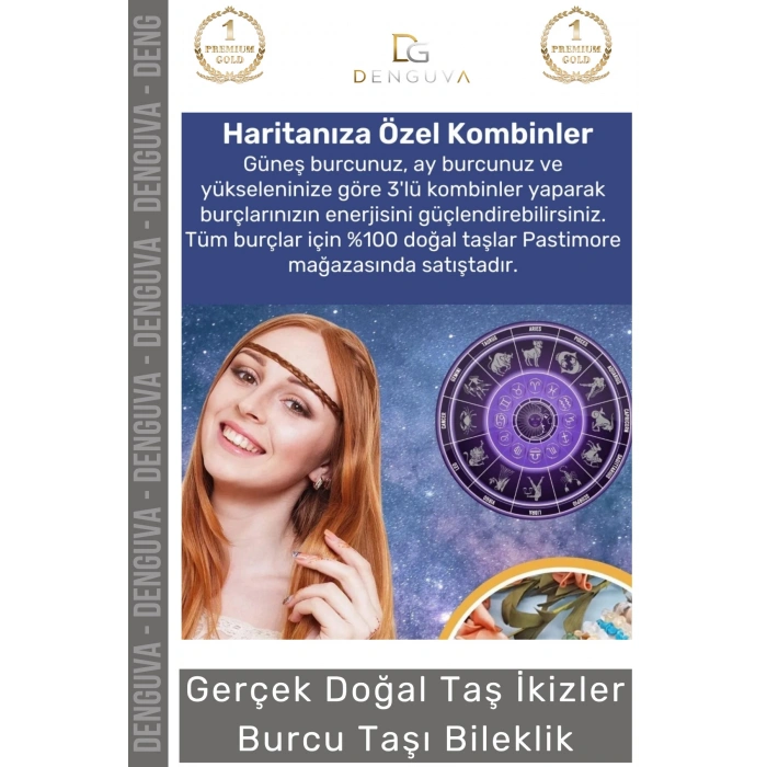 #Bileklik Doğal Taş Ayarlanabilir Esnek Su Geçirmez Hediye İkizler Burçları Burç Unisex Bileklik