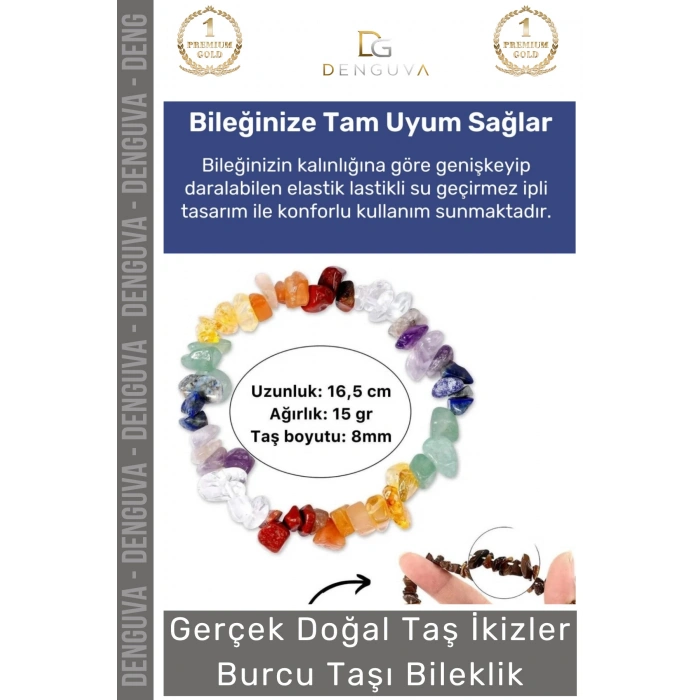 #Bileklik Doğal Taş Ayarlanabilir Esnek Su Geçirmez Hediye İkizler Burçları Burç Unisex Bileklik