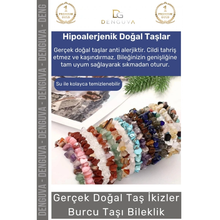 #Bileklik Doğal Taş Ayarlanabilir Esnek Su Geçirmez Hediye İkizler Burçları Burç Unisex Bileklik