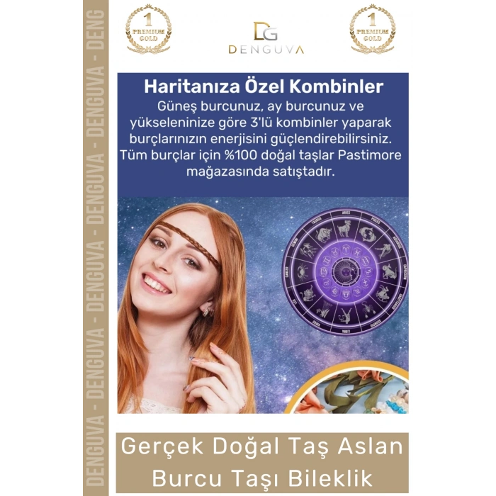 #Bileklik Doğal Taş Ayarlanabilir Su Geçirmez Hediye Tasarım Aslan Burçları Burç Unisex Bileklik