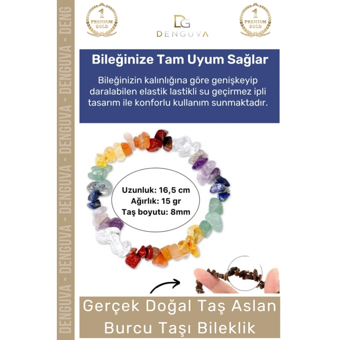 #Bileklik Doğal Taş Ayarlanabilir Su Geçirmez Hediye Tasarım Aslan Burçları Burç Unisex Bileklik