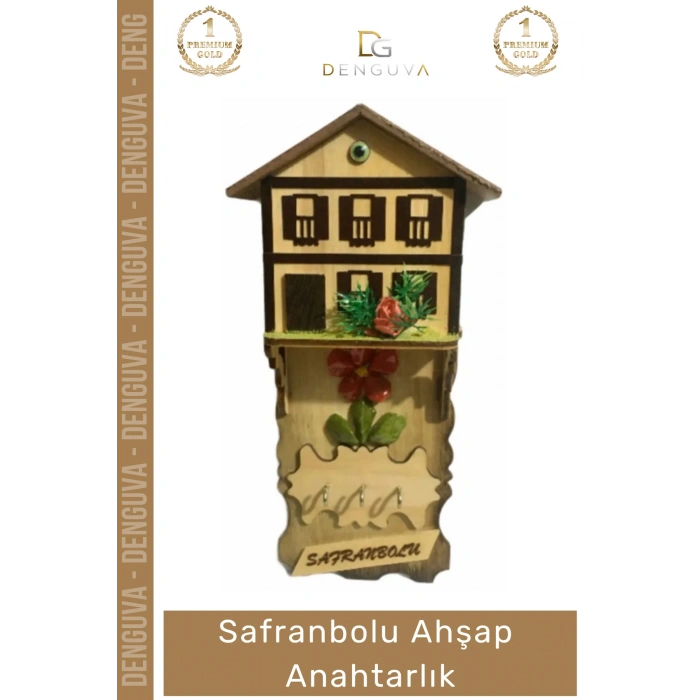 #Anahtarlık Premium Ahşap Safranbolu Tasarımlı Üçlü Turistik Şık El Yapımı Anahtarlık Askısı