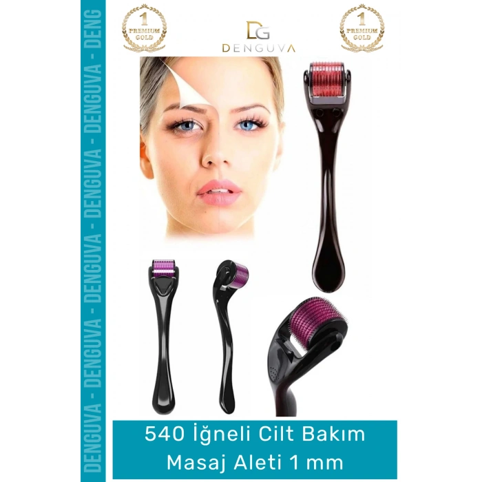 #MasajAleti 540 Titanyum İğneli Derma Roller Cilt Bakım Akne Leke Karşıtı Yenileme Masaj Aleti 1 mm