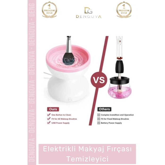 #FırçaTemizleyici Usb Şarjlı Hızlı Nazik Temizleyen Zarar Vermez Elektrikli Otomatik Makyaj Fırçası Temizleyici
