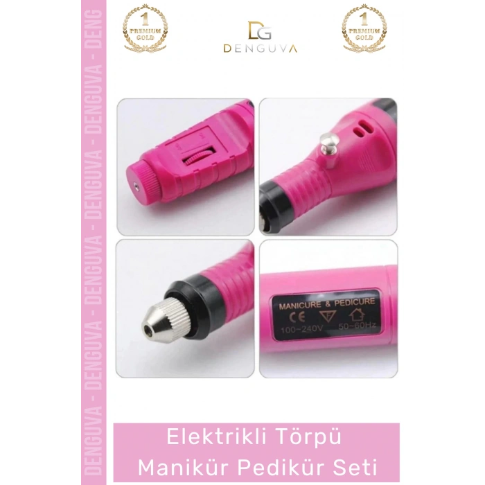 Elektrikli 9V Tırnak Törpü Makinesi Profesyonel Mini El Motoru Takımı Manikür Pedikür Seti