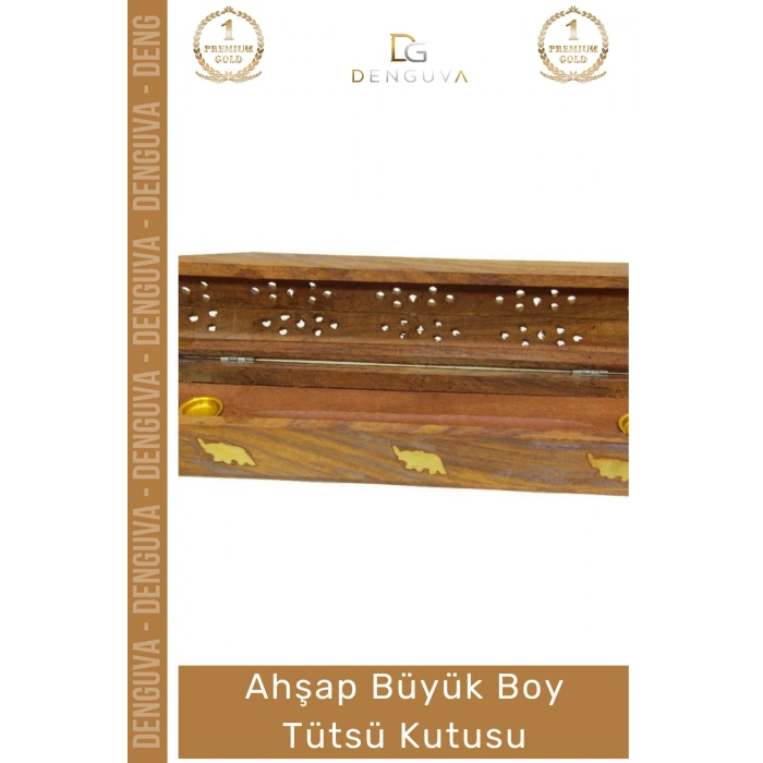 #TütsüKutusu Ahşap El Yapımı El Boyaması Desenli Dekoratif Saklama Bölmeli Hazneli Büyük Tütsü Kutusu