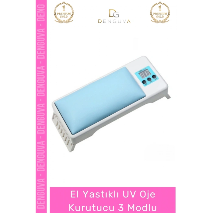 #OjeKurutucu Pembe Deri Kaplı Dijital Ekranlı Profesyonel Zaman Ayarlı Ergonomik Yastıklı UV Jel Oje Kurutucu
