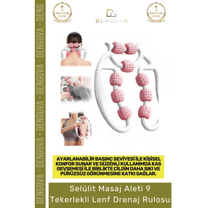#MasajAleti Selülit Masaj Aleti Sıkılaştırıcı Kan Dolaşımı 9 Tekerlekli Lenf Drenaj Rulo