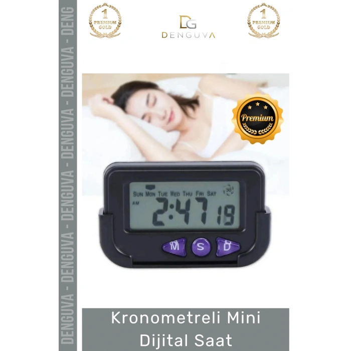 #DijitalSaat Otomobil Ev Ofis Masaüstü Alarm Tarih Portatif Hassas Kronometreli Mini Dijital Saat