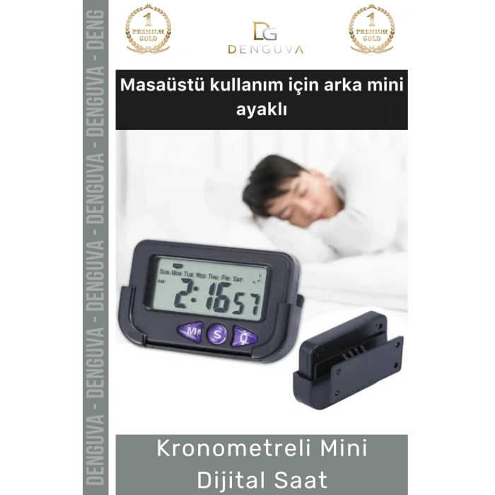 #DijitalSaat Otomobil Ev Ofis Masaüstü Alarm Tarih Portatif Hassas Kronometreli Mini Dijital Saat