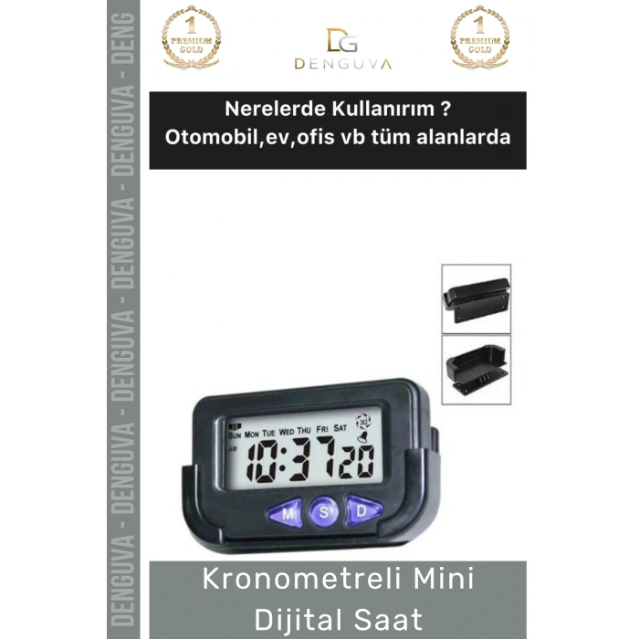 #DijitalSaat Otomobil Ev Ofis Masaüstü Alarm Tarih Portatif Hassas Kronometreli Mini Dijital Saat