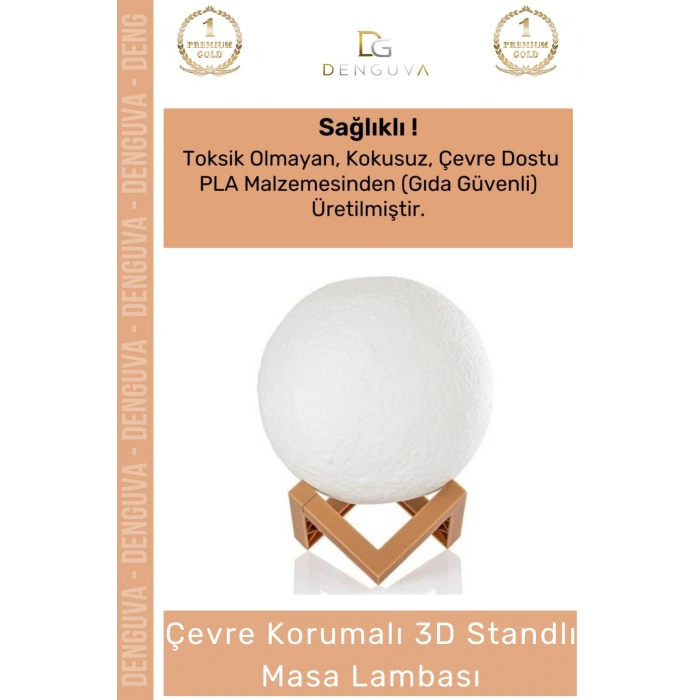 #LedIşık Dekoratif 3D Moonlight Standlı Pilli PLA Güvenli Çocuk Odası Modern Led Ay Gece Masa