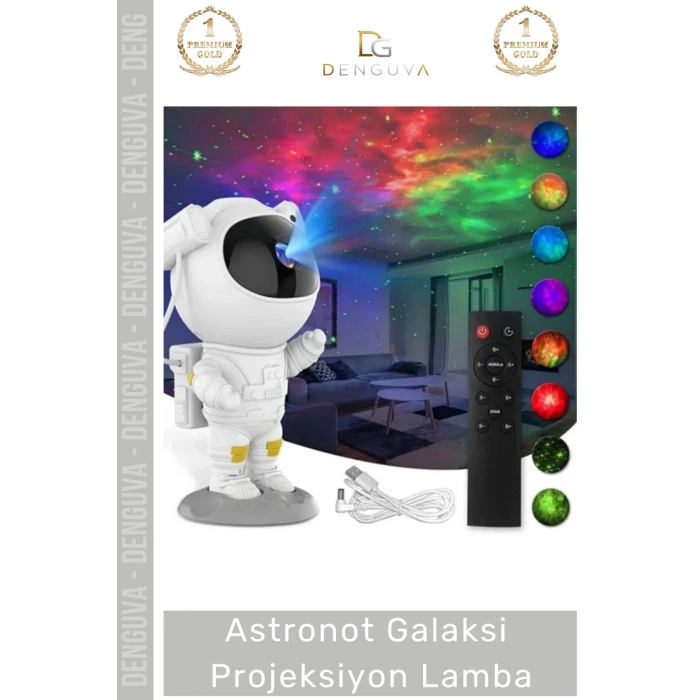#Projeksiyon Uzay Kumandalı Yıldız Gökyüzü Gece Lambası Modern Astronot Galaksi Projeksiyon Lamba