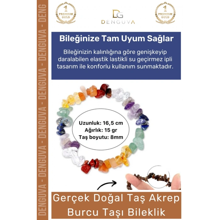 #Bileklik Doğal Taş Şifalı Ayarlanabilir Esnek Su Geçirmez Akrep Burçları Burç Unisex Bileklik