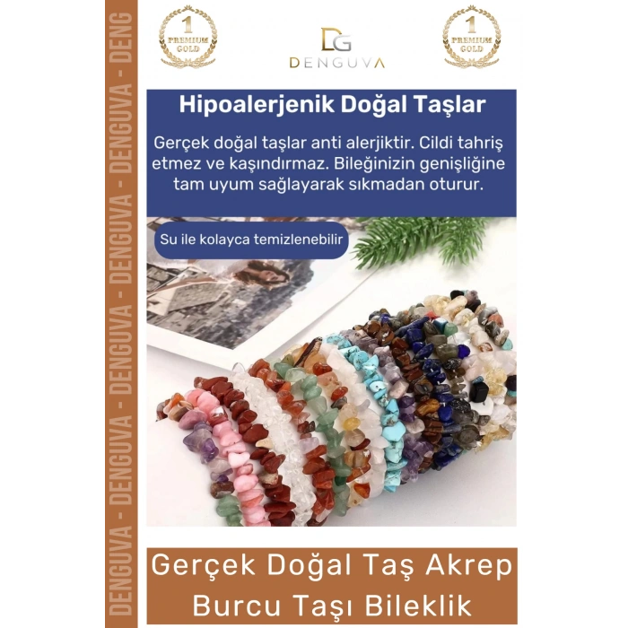 #Bileklik Doğal Taş Şifalı Ayarlanabilir Esnek Su Geçirmez Akrep Burçları Burç Unisex Bileklik