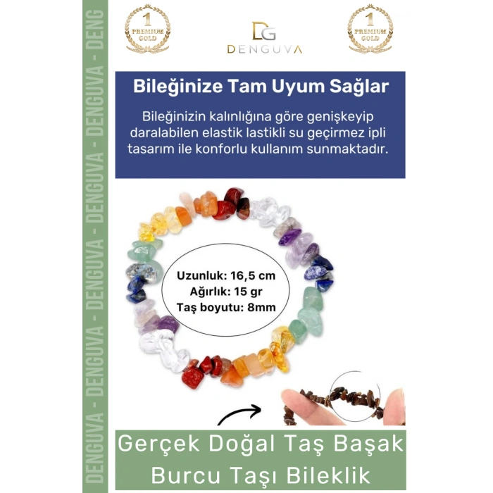 #Bileklik Doğal Taşlı Ayarlanabilir Su Geçirmez Elastik Hediye Başak Burçları Burç Unisex Bileklik