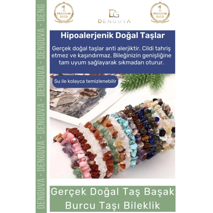 #Bileklik Doğal Taşlı Ayarlanabilir Su Geçirmez Elastik Hediye Başak Burçları Burç Unisex Bileklik
