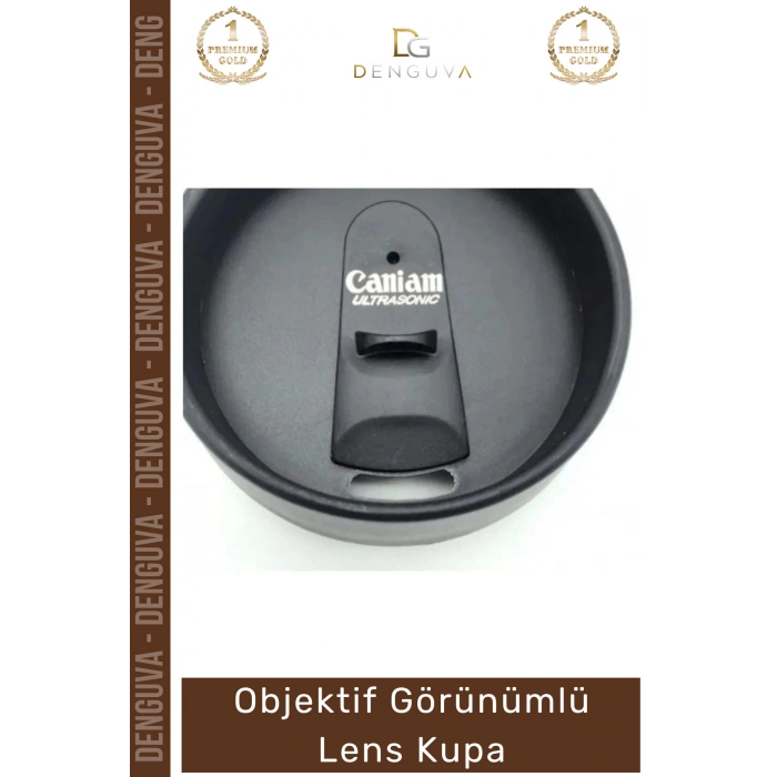 #LensBardak Paslanmaz Çelik Lens Tasarım Isı Yalıtımlı Siyah 300ml Objektif Çay Termos Mug Bardak