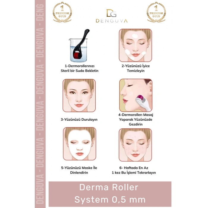 #YenilemeMasaj Titanyum İğne Cilt Yenileme Kolajen Onarıcı Bakım Cihazı Derma Roller System 0,5 mm