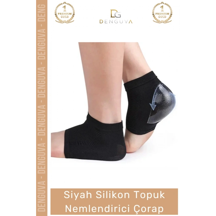 #NemlendiriciÇorap Siyah Silikon Ayak Bakım Çatlak Önleyici Onarıcı Ergonomik Topuk Nemlendirici Çorap
