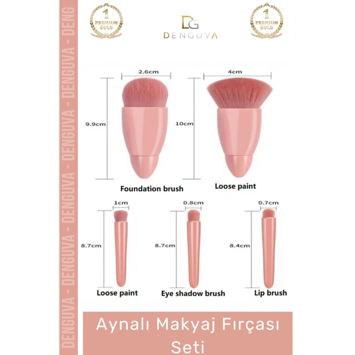 #FırçaSeti Profesyonel Kompakt Şık Tasarım Fiber Kıllı Kaliteli Çantalı Aynalı Makyaj Fırçası Seti