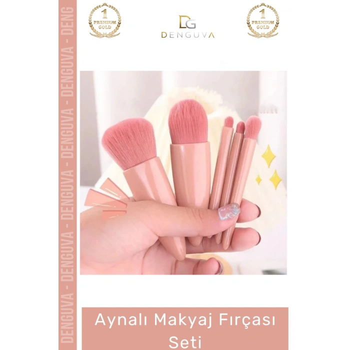#FırçaSeti Profesyonel Kompakt Şık Tasarım Fiber Kıllı Kaliteli Çantalı Aynalı Makyaj Fırçası Seti