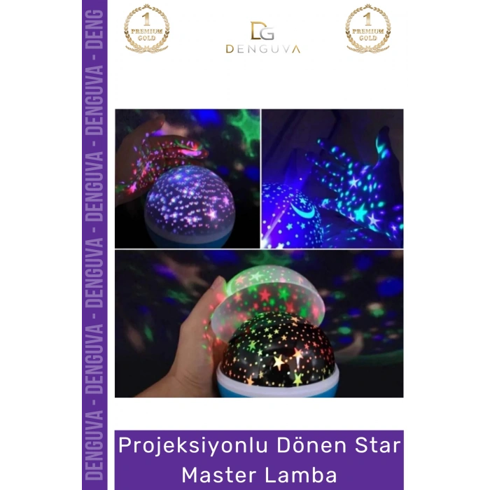 #ProjektörLamba Projektör Gece Lambası Çok Renkli Döner Başlıklı USB Pilli Şık Çocuk Bebek Odası Lamba