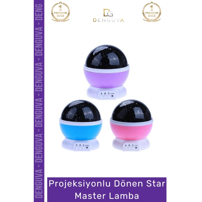 #ProjektörLamba Projektör Gece Lambası Çok Renkli Döner Başlıklı USB Pilli Şık Çocuk Bebek Odası Lamba