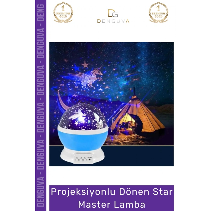 #ProjektörLamba Projektör Gece Lambası Çok Renkli Döner Başlıklı USB Pilli Şık Çocuk Bebek Odası Lamba