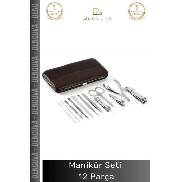 #ManikürSeti Profesyonel Paslanmaz Çelik Deri Çantalı Tırnak Bakım Hijyen Manikür Seti 12 Parça