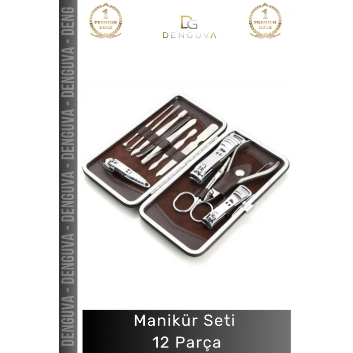 #ManikürSeti Profesyonel Paslanmaz Çelik Deri Çantalı Tırnak Bakım Hijyen Manikür Seti 12 Parça