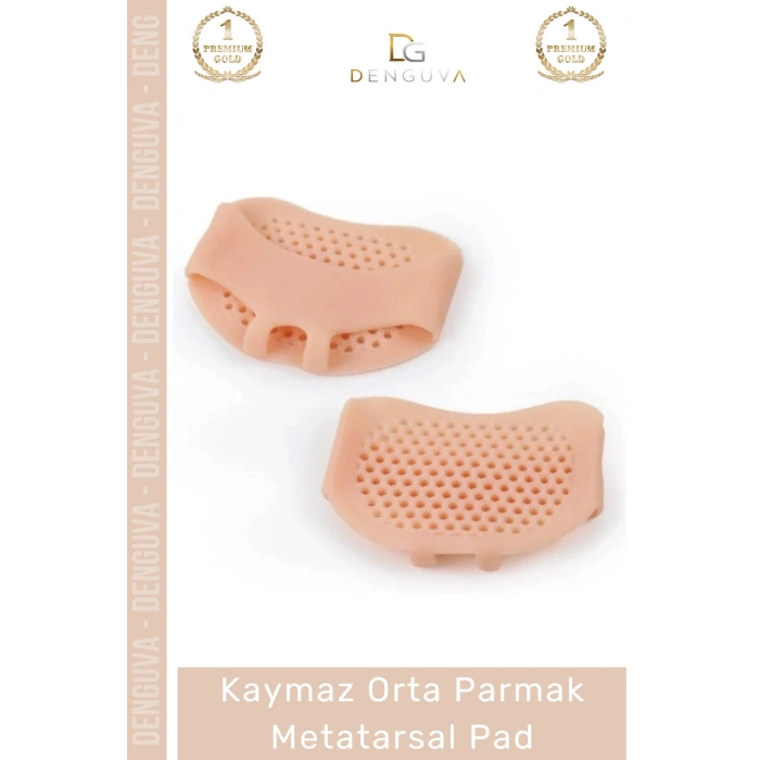 #ParmakPadi Ergonomik Hava Kanallı Kaymaz Topuklu Ayakkabı Ten Rengi Jel Orta Parmak Metatarsal Pad